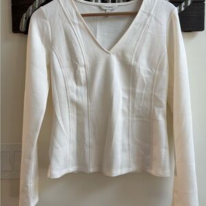 NWOT Banana Republic Cream V-Neck Blouse